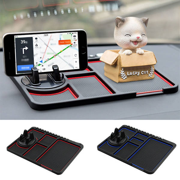 Bil Dashboard Anti Slip Mat Pad Gps Mobiltelefon Hållare Stand - stock red