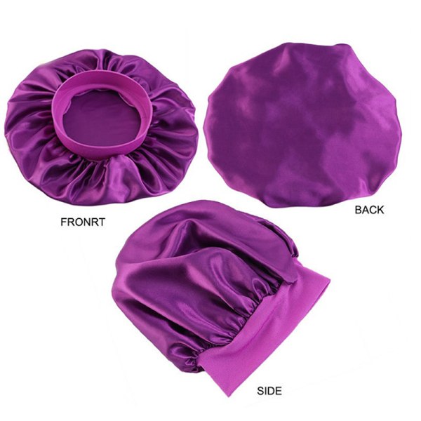 Fashion Big Size Satin Silk Bonnet Sleep Night Cap Head Cover - on stock Pink