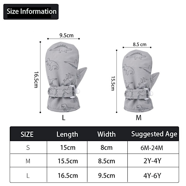 Barnhandskar Skidåkning Snöhandskar GRÅ - on stock grey L