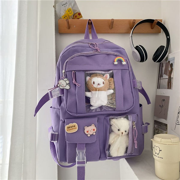 Skolväska Ryggsäck LILA - high quality purple