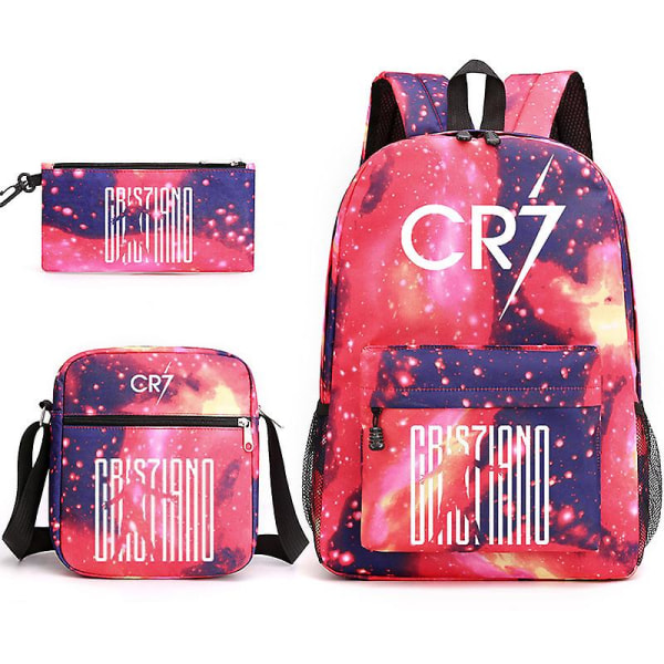 Muoti Cr7 3kpl Setit Reppu Mochila New Students Kapasiteetti Koululaukut Kirjalaukku Matkalaukku - korkea laatu Only satchel Type 4