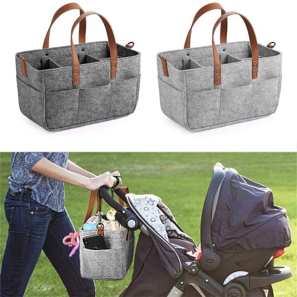Baby Organizer Basket kangaskassi VAALEANHARMAA - varastossa light grey S