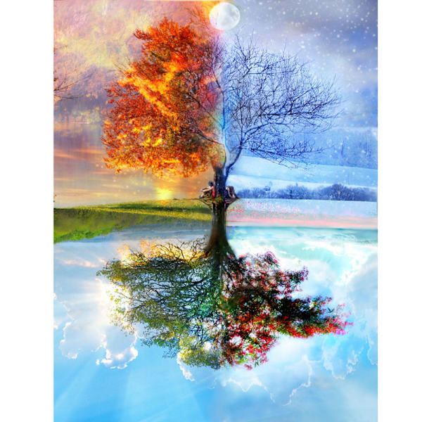 Diamond painting / koristemaalaus DIY 5D-30x40cm-Magic Tree - spot-myynti