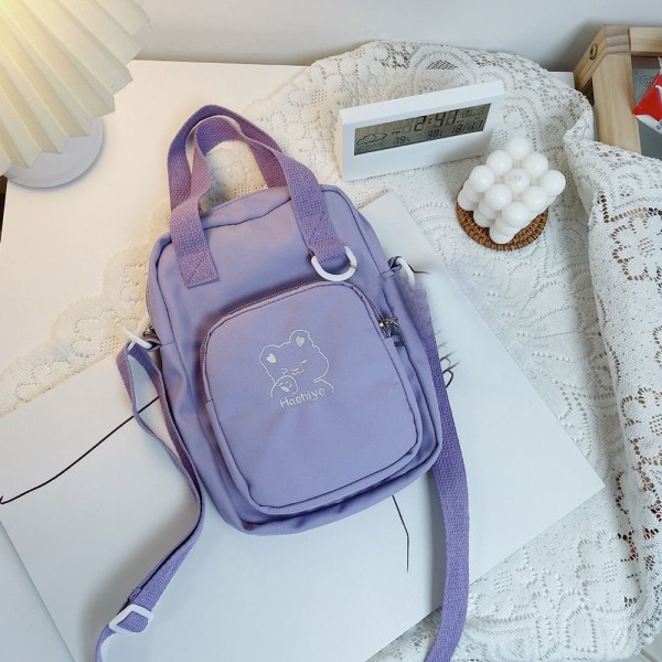20cm nukkelaukku läpinäkyvä ikkuna PURPLE CANVAS CANVAS - spot-myynti purple canvas-canvas