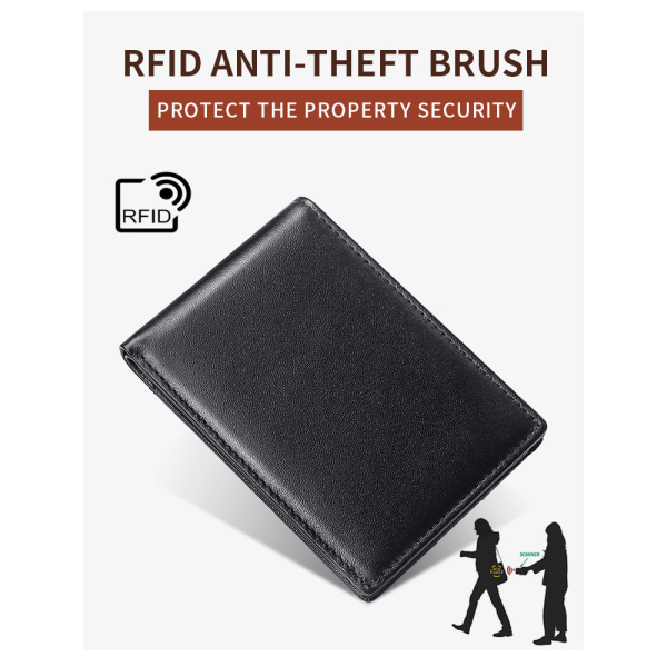 Anti-RFID-svep för mäns plånbok Korthållare - on stock Black
