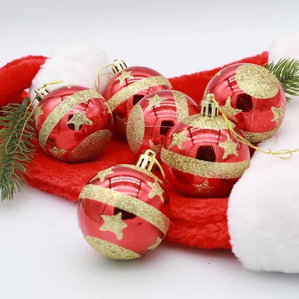 6cm 6kpl Ball Bauble Drop Pendant A - varastossa