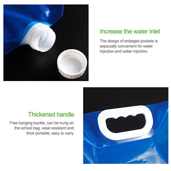 Utomhus Bärbar vattenpåse i plast med hopfällbar behållare - on stock White 10L With faucet