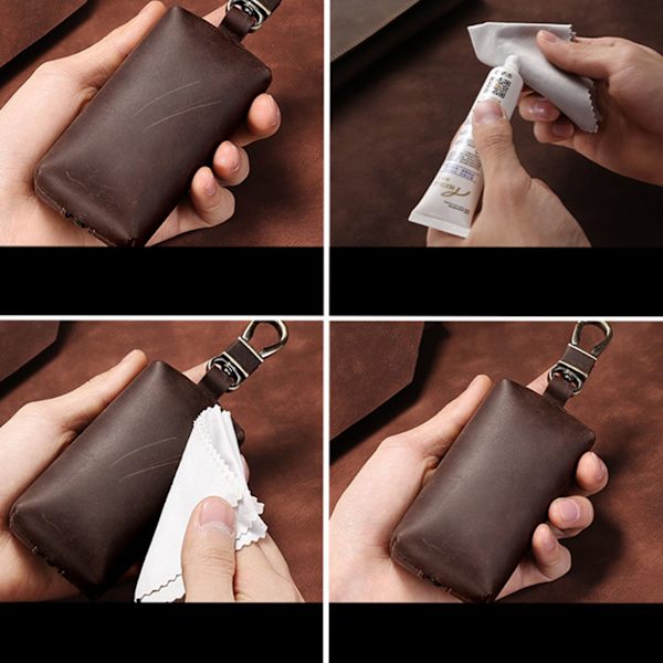 Miesten nahkalompakko Vetoketjutasku Luottokorttikotelo Lady Key Ring Mini Lompakko - spot-myynti