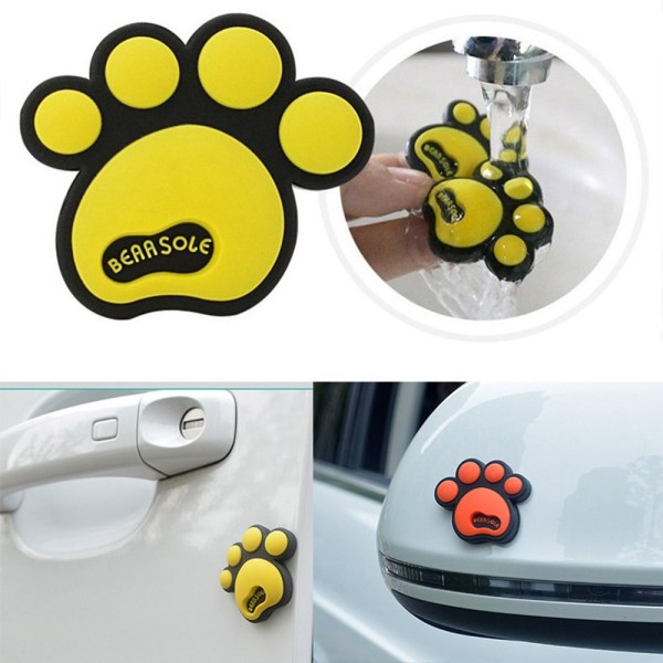 4st Cat Paw Door Bumper Strip Protection Bildekaler BLÅ - spot sales Blue