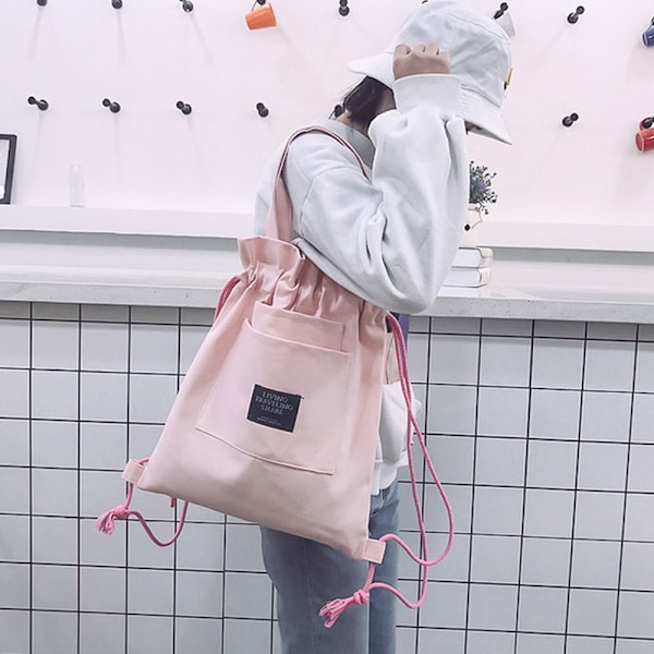 Kiristysnyörippu Kiristysnyörilaukku PINK - loki pink