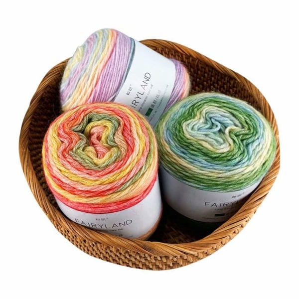 Rainbow Woolen Yarn Cake Garn - on stock 1156