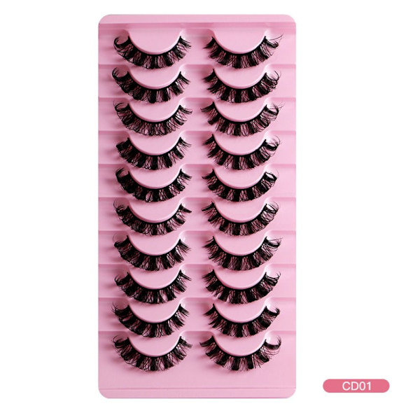 10 Pairs Lashes DD Curl Russian Volume Mink Hair Falske øyevipper - spot försäljning