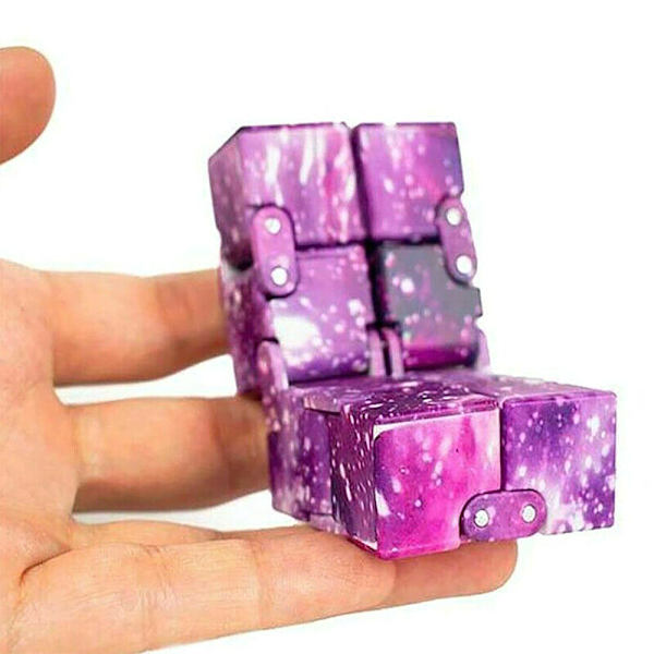 Finger Cube Magic Fidget Toy Game för barn Vuxen klassrumskontor - stock Blue Starry Sky