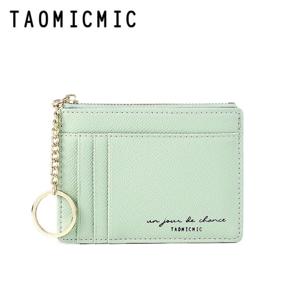 Ohut pieni lompakko naisille, minimalistinen lompakko, luottokorttilompakko, estävä etutaskulompakko Söpö - korkea laatu green