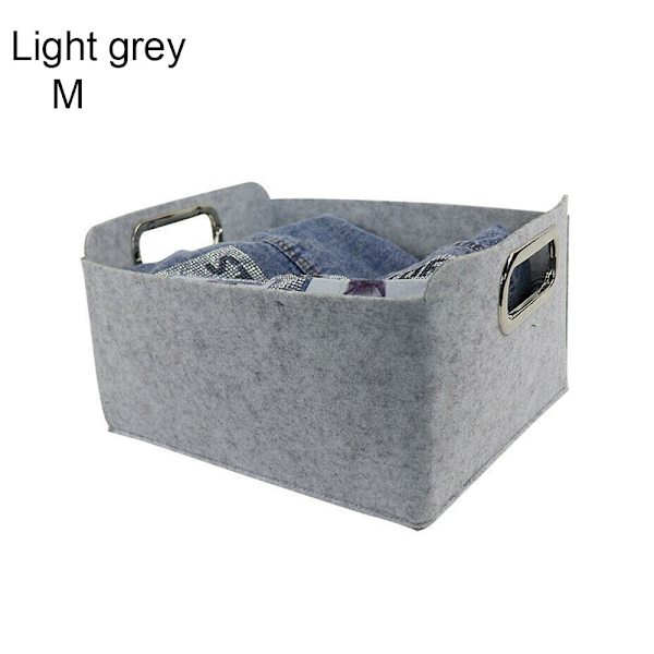 Filt Förvaring Korg Kläder Organizer Diverse Container LIGHT - high quality Light grey M