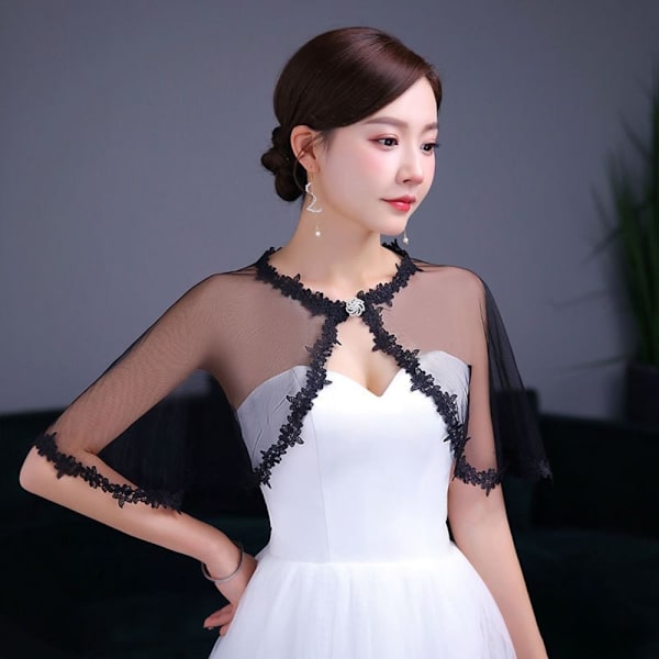 Morsiushuivi Evening Ball Cape VALKOINEN - hirsi white