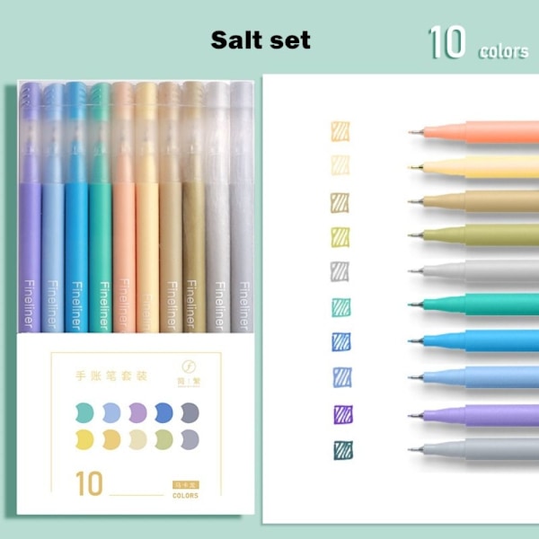 10 kpl Highlighter Pen Set Hand Account Värikynämerkit - korkealaatuisia
