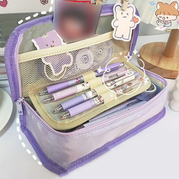 Flip-Top pennfodral med stor kapacitet för barn - high quality purple