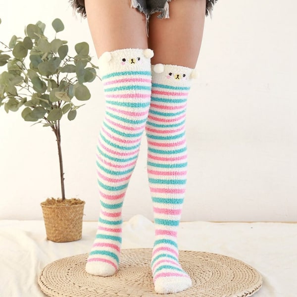 Coral Feece Sock Modeling Knästrumpor STYLE 8 - spot sales Style 8