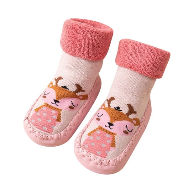 1 par Baby Anti-Slip Golvstrumpor Fuzzy Shoes ROSA 15CM - high quality Pink 15cm