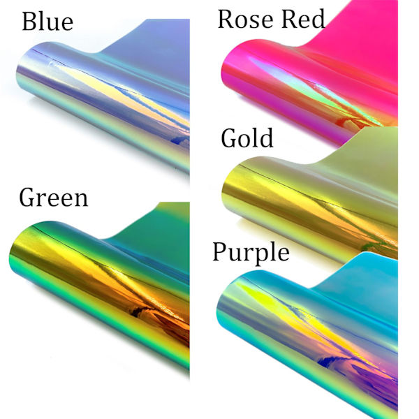Självhäftande vinylrulle Holografisk opal färgbyte GULD - high quality gold 12x10inch