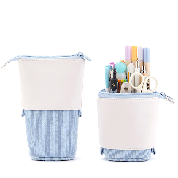 Pop-up case Teleskophållare Brevpapper PU sminkväska - stock blue