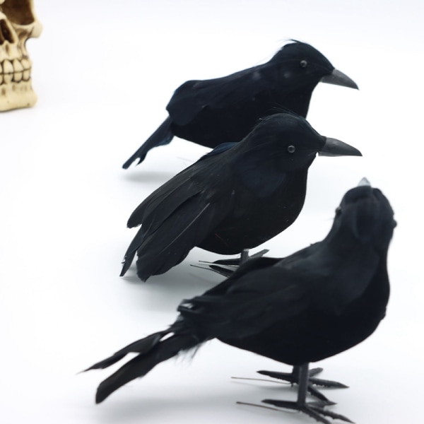 8st Halloween Black Crow Model Simulering Fake Bird Toys - spot försäljning