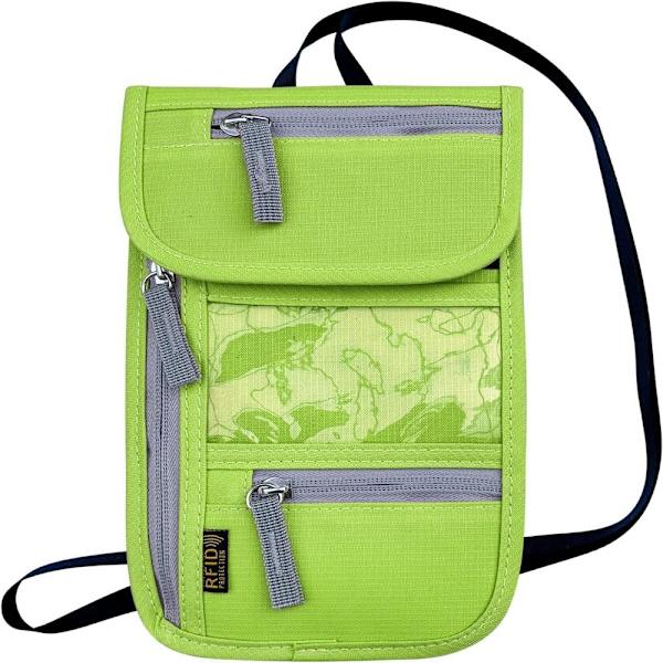 Passhållare Halspåse Passväska GRÖN - stock Green
