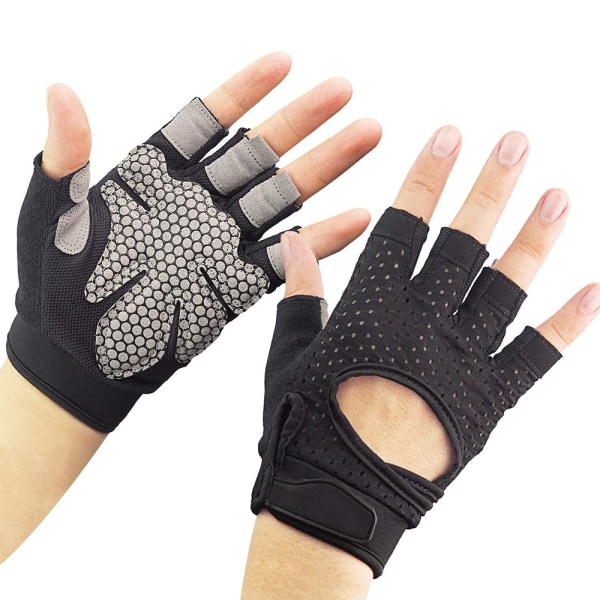 Träningshandskar Tyngdlyftande gymhandskar, svart, - high quality Black L