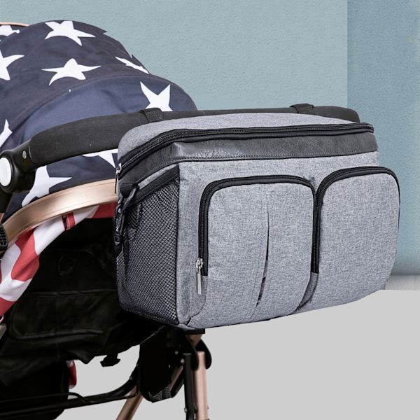 Baby Barnvagn Mammaväska Crossbody-väska Förvaringsväska grey - on stock grey