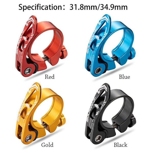 Cykelsitsklämma Cykelsitsstolpsklämmor RÖD 31,8MM - stock Red 31.8mm
