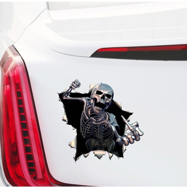 3 Skeleton Skull Bildekaler Bilkroppar med repor - spot sales D