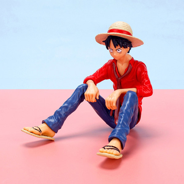 One Piece Klassisk Anime Figur Modell Leksaker Docka tårta Bil Decorat - on stock Red