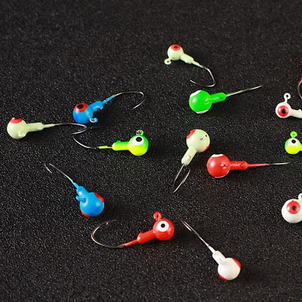 20 kpl pyöreä lyijypää Koukkujigging syötti 2,5 CM 0,8 GLUMINÖST - korkea laatu 2.5cm 0.8gluminous