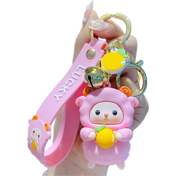 Söt Nyckelring Julklapp - Nyår Kawaii Lamm Nyckelringar Pojke Tjej Väska Ryggsäck Berlocker Kvinnor Män Bilnyckelring - on stock