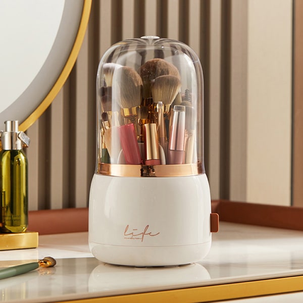360° pyörivä meikkisiveltimen pidike Kannettava Desktop Makeup Org - varastossa White one size
