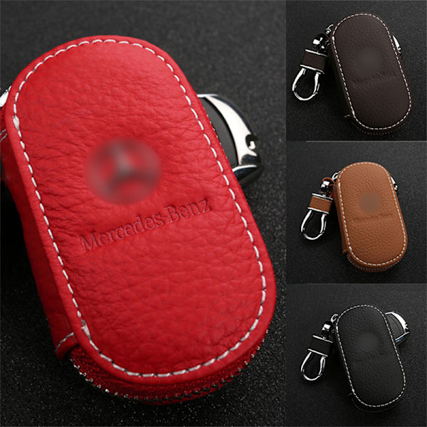 Auto Car Smart Key Case Fjärrväska Unisex nyckelkedjehållare Zip - on stock Coffee