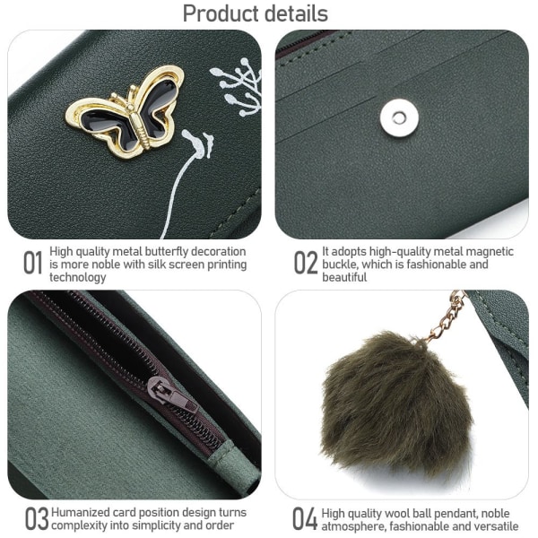 PU Läder Clutch Pengar Bag Tofs Korthållare GRÅ - on stock