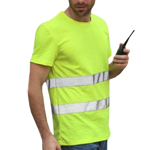 Hi Visibility High Men Vest Belt Workwear T-paita - varastossa Green L