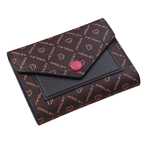 Naisten pienet lompakot Bifold PU-nahkainen luottokorttikotelo - korkealaatuinen black