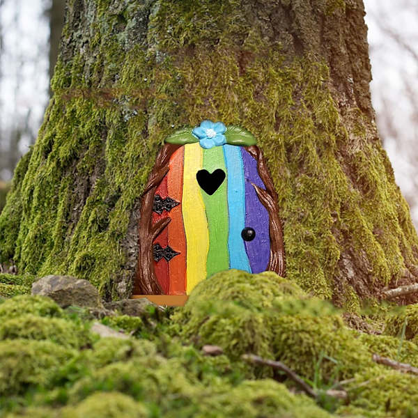 Fairy Gnome Door Miniatyr Elf Door Art Statyer - spot sales 3