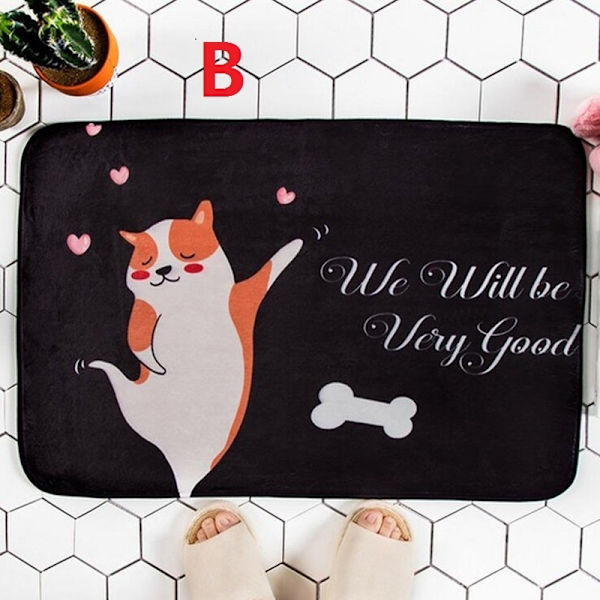 Cute Cartoon Animal Dog Floor Mats Gateway - on stock J