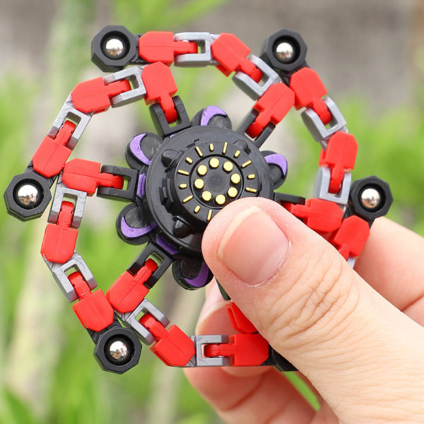 DIY Mekanisk Fingertop Spinner Toy Creative Gyro Toy For Kids - spot försäljning Red