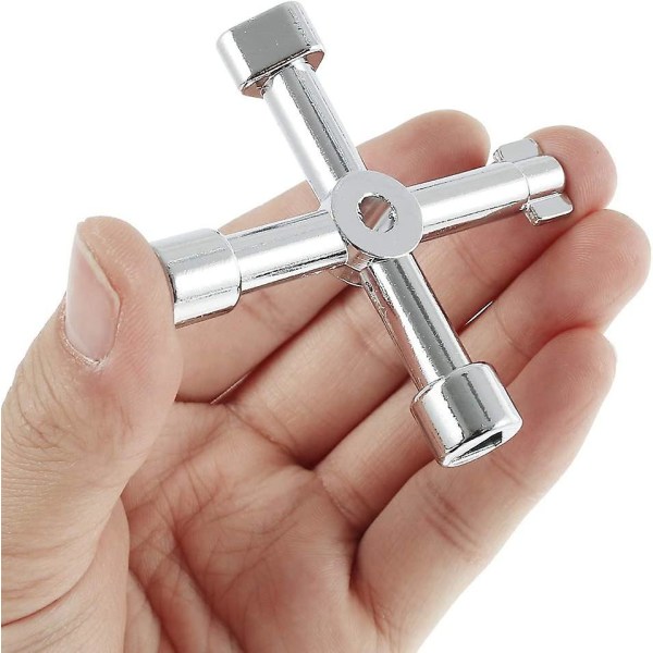 Multifunktionsnyckel Cross Triangel Key för Elektrisk Vatten Gaslåda Medicinskåp Nyckelöppnare - stock