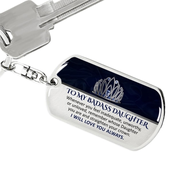 Till min Badass minnessak Keychain Sondotter Gify Jewellery - high quality silvery