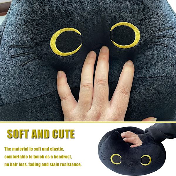 Svart katt plyschdocka fylld leksakskudde Anime Kid julklapp - spot sales