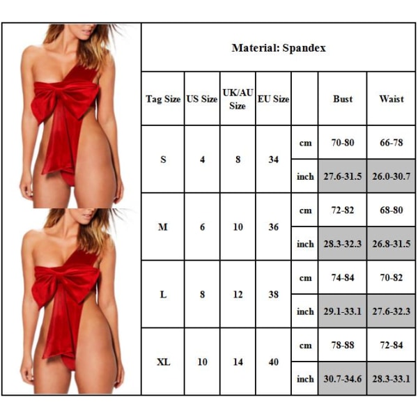 Jul Kvinnor Sexig Rosett Underkläder Body G-string Babydoll - high quality L