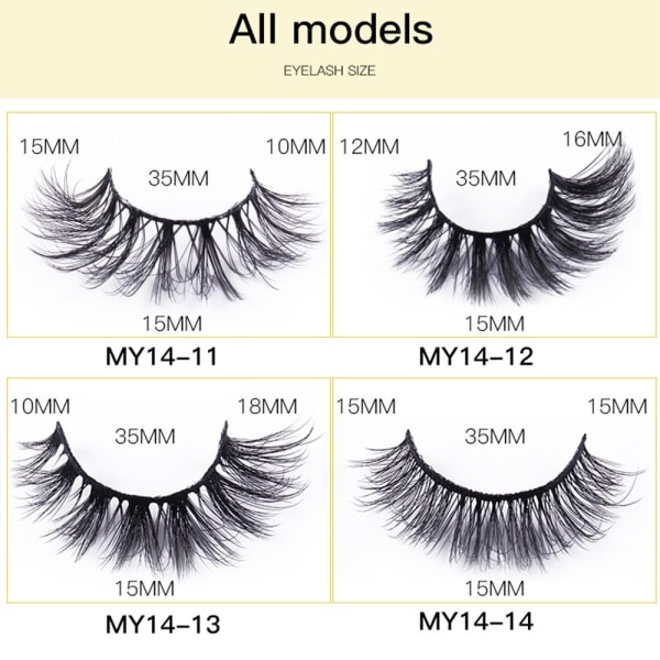 Tekoripset Faux Mink Lashes - korkea laatu MY14-16