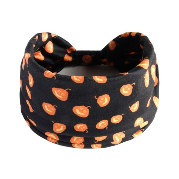 2 ST Halloween Sweat Hårband Pumpa Bredbrättat hårband - on stock 3