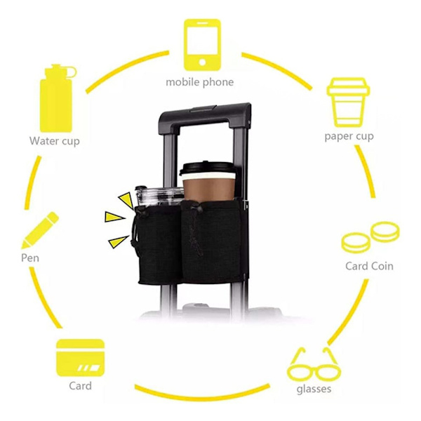 Bagage case Bagage mugghållare SVART - stock Black